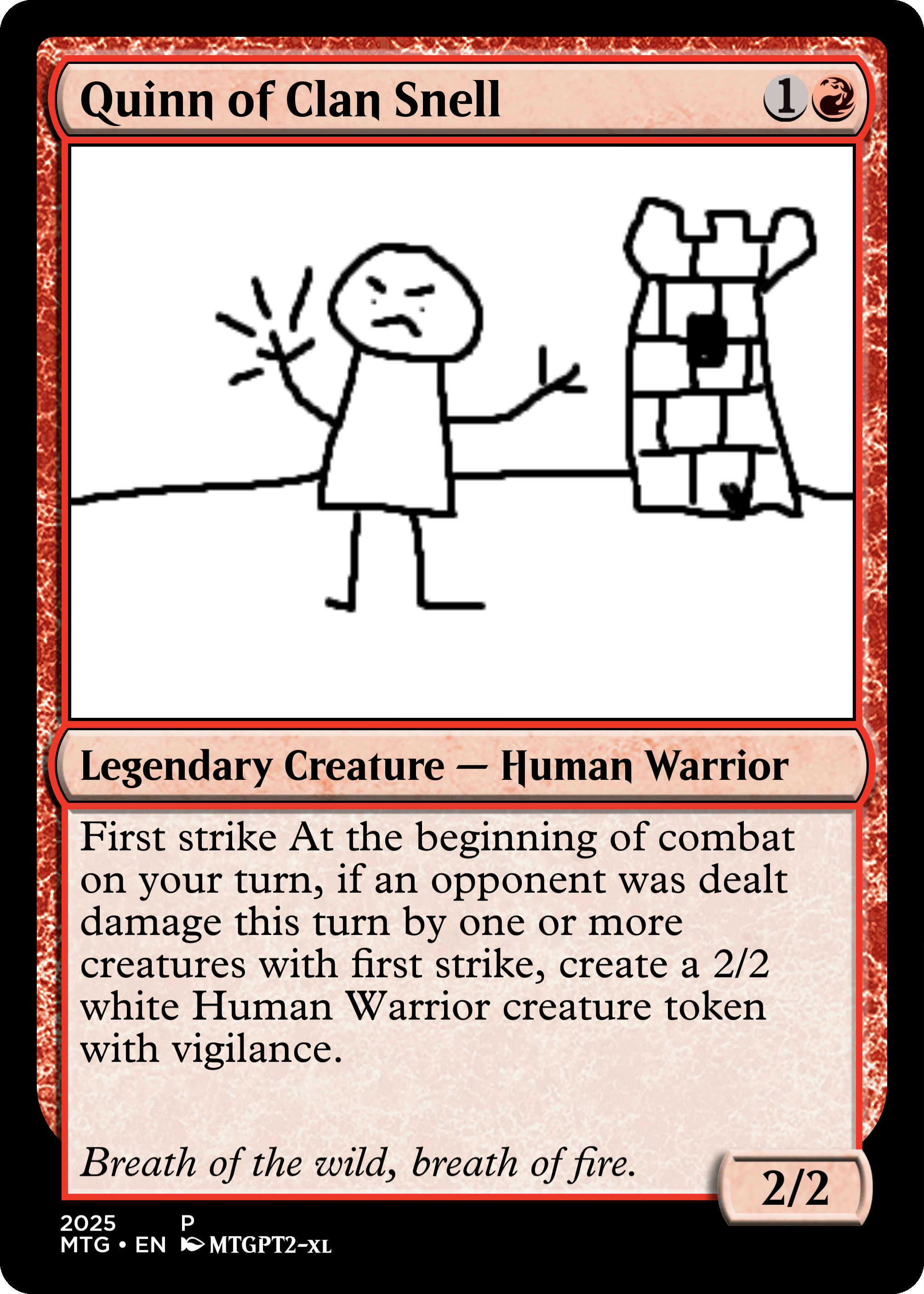 A custom MTG card, Quinn of Clan Snell